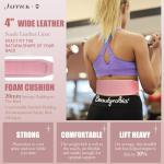 Jaffick Women's 4" Pink Leather Weightlifting Belt
