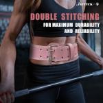 Jaffick Women's 4" Pink Leather Weightlifting Belt