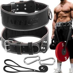 Jaffick Leather Weightlifting and Dip Belt Combo