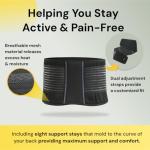 BraceUP Adjustable Back Support Brace for Pain Relief