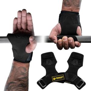 Double Leather Lifting Straps with Cushion Wrist Loop