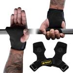 Double Leather Lifting Straps with Cushion Wrist Loop