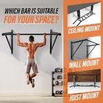 Yes4All Wall Mounted Pull Up Bar - Multi-Grip