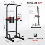 Pooboo Adjustable Power Tower for Strength Training