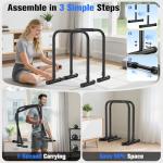 Adjustable Heavy-Duty Dip Bar Station for Home Gym