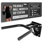 Valor Fitness Wall-Mounted Dip Bars - Foldable Design