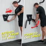 Valor Fitness Wall-Mounted Dip Bars - Foldable Design
