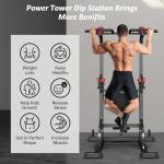 Pooboo Adjustable Power Tower for Home Workouts