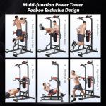 Pooboo Adjustable Power Tower for Home Workouts