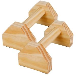Wooden Push-Up Bars with Ergonomic Handles