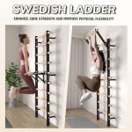 Swedish Ladder Wood Stall Bar with Pull-Up & Dip Bars