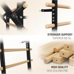 Swedish Ladder Wood Stall Bar with Pull-Up & Dip Bars