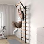 Swedish Ladder Wood Stall Bar with Pull-Up & Dip Bars