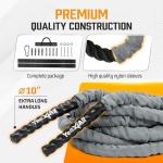 Yes4All Battle Ropes with Protective Sleeve - 30/40 Feet