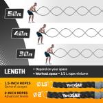Yes4All Battle Ropes with Protective Sleeve - 30/40 Feet