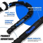 Durable Battle Rope with Protective Sleeve - 30 ft