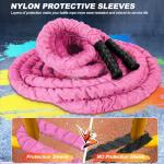 30ft Pink Battle Ropes for Home Workouts