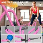30ft Pink Battle Ropes for Home Workouts