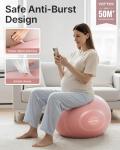 YOTTOY Anti-Burst Yoga Ball with Pump - Pink