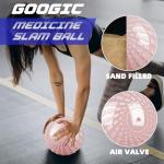 GOOGIC 8 lbs Pink Slam Ball for Workouts