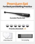 Baseball Bat Set with Bat, Balls, and Bases