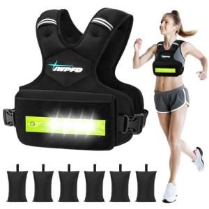 Adjustable Weighted Vest with LED Light Strips