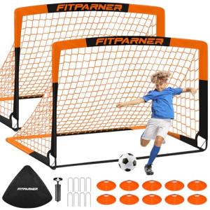 Portable Kids Soccer Goals Set with Agility Ladder