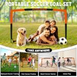 Portable Kids Soccer Goals Set with Agility Ladder