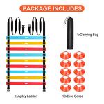 FENGDU 9-Rung Agility Ladder with 10 Disc Cones