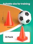 7-Inch Soccer Training Cones - 12 Pack