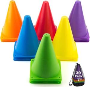 Faswin 30 Pack Colored Sports Training Cones