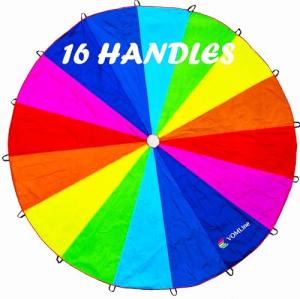 VOMLINE 12ft Rainbow Parachute for Kids Play