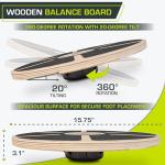 ProsourceFit Wooden Balance Board for Core Training