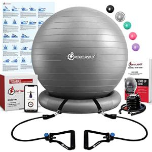 Yoga Ball Chair with Resistance Bands - 65 cm