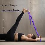 Yoga Stretch Strap with Loops and Workout Guide