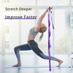 Yoga Stretch Strap with Loops and Workout Guide