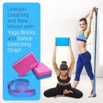 Yoga Blocks 2 Pack with Stretch Band Guide