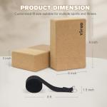 YIGUO Eco-Friendly Cork Yoga Blocks with Strap