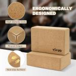 YIGUO Eco-Friendly Cork Yoga Blocks with Strap
