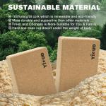 YIGUO Eco-Friendly Cork Yoga Blocks with Strap