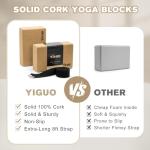 YIGUO Eco-Friendly Cork Yoga Blocks with Strap