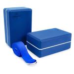 Yoga Block 2-Pack with Stretch Strap Combo