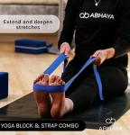 Yoga Block 2-Pack with Stretch Strap Combo