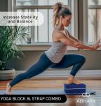 Yoga Block 2-Pack with Stretch Strap Combo