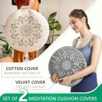 Large Velvet Meditation Cushion for Comfortable Yoga