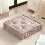 Large Square Meditation Cushion with Handle, Blush