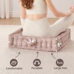 Large Square Meditation Cushion with Handle, Blush