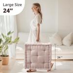 Large Square Meditation Cushion with Handle, Blush