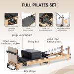 Foldable Wooden Pilates Reformer Machine with Accessories