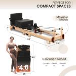 Foldable Wooden Pilates Reformer Machine with Accessories